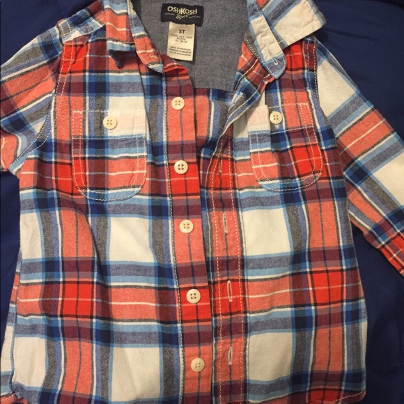 Set of 5 long sleeve button downs/flannel 3T - Picture 4 of 5